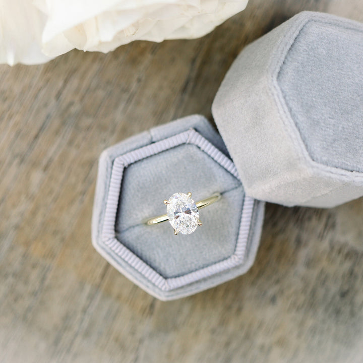 1.75ct Oval Cut Solitaire Moissanite Diamond Engagement Ring