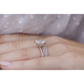 3.55CT Radiant Cut Hidden Halo Moissanite Diamond Engagement Ring