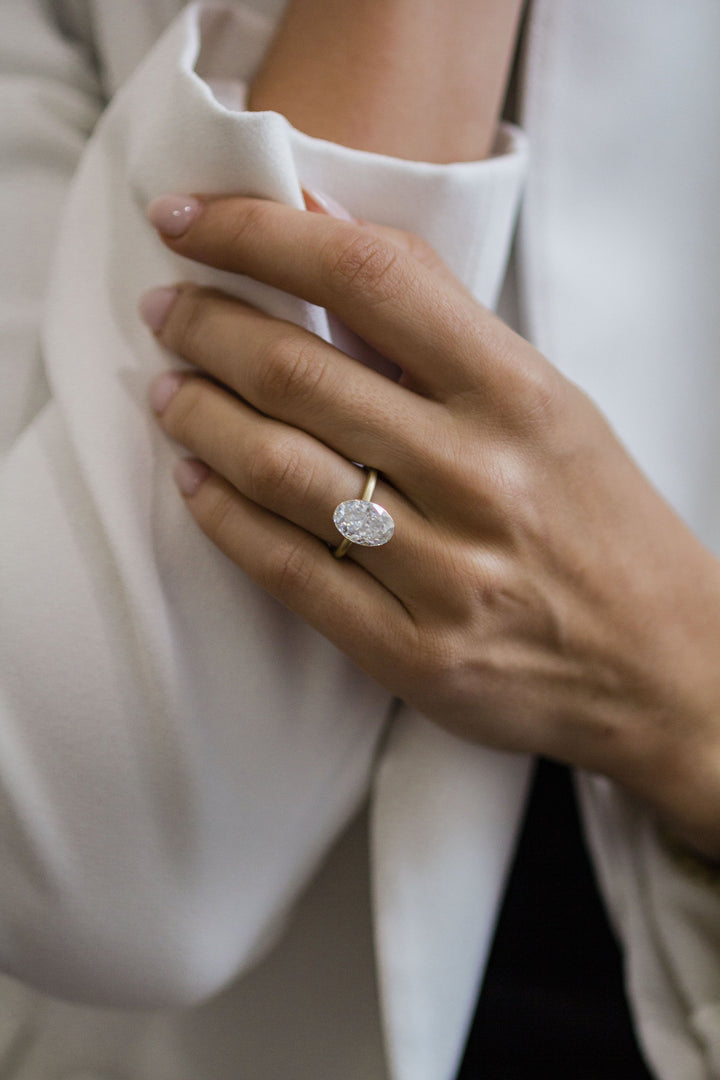 4.0 CT Oval cut Moissanite Engagement Ring