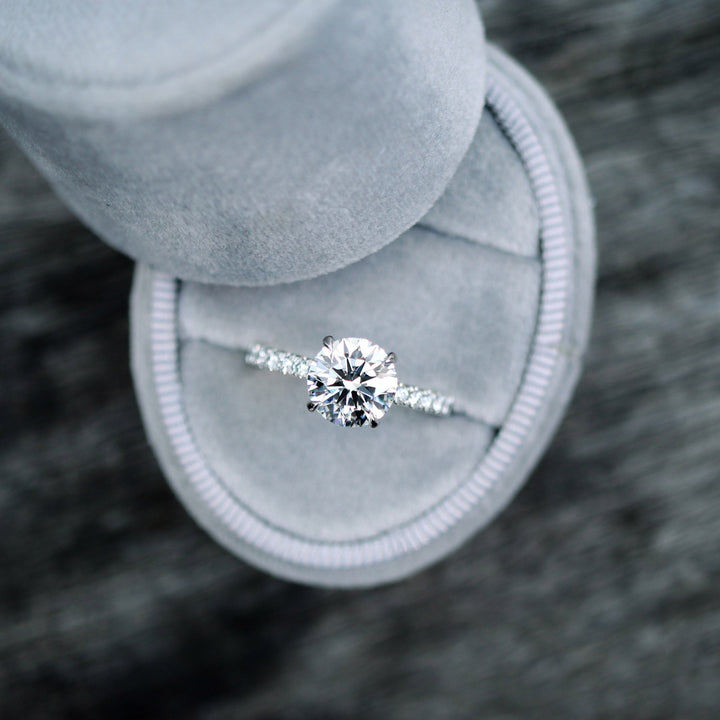 1.50CT Round Brilliant Cut Moissanite Pave Diamond Engagement Ring