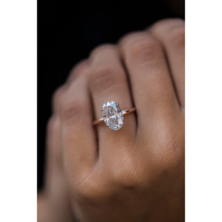 4.0CT Elongated Oval Cut Moissanite Solitaire Engagement Ring