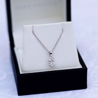 Oval Cut Solitaire Moissanite Diamond Layering Necklace