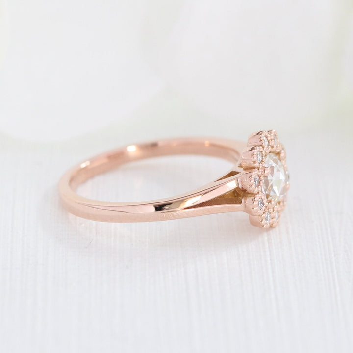 Round Cut Moissanite Ring With  Diamond Band