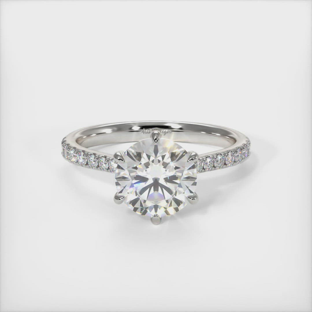 1.50ct Round Brilliant Diamond Hidden Halo Moissanite Engagement Ring