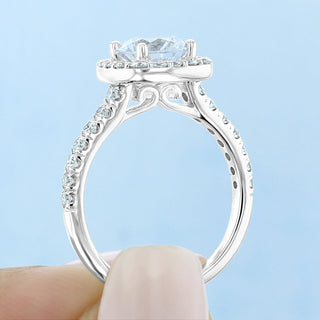 1.20CT Round Cut Unique Setting Moissanite Engagement Ring