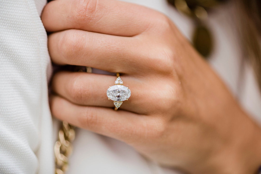 4 CT Oval cut Four Prong Moissanite Engagement Ring