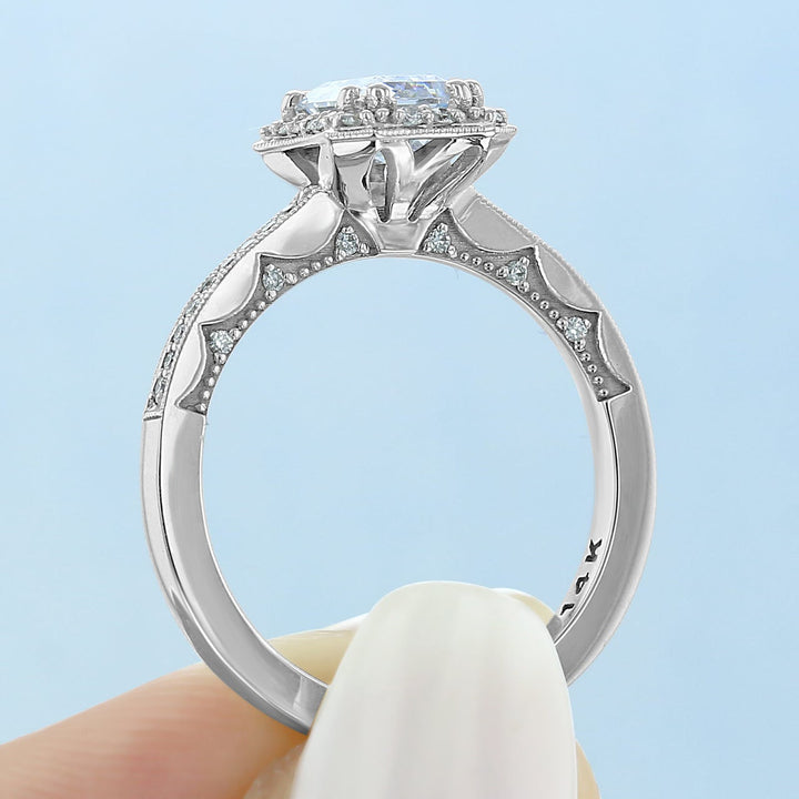 1.60CT Emerald Cut Double Prong Setting Moissanite Engagement Ring
