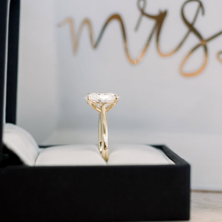 1.75ct Oval Cut Solitaire Moissanite 14K Gold Engagement Ring