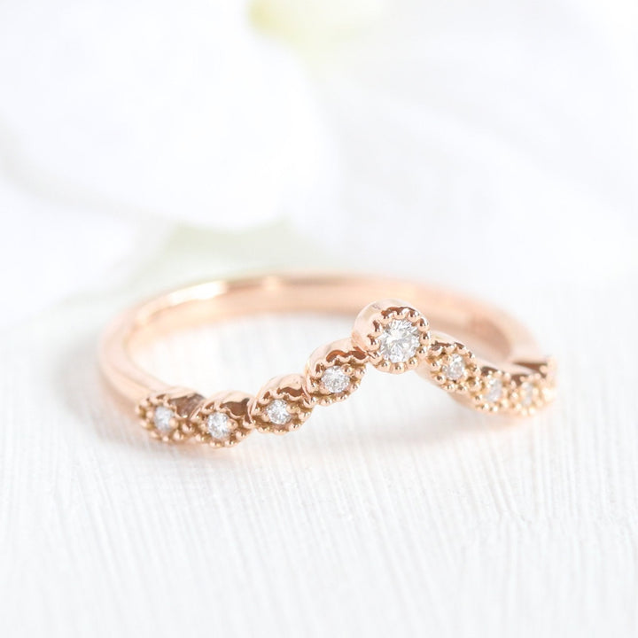Oval cut moissanite with halo bridal band set 14k in rose gold