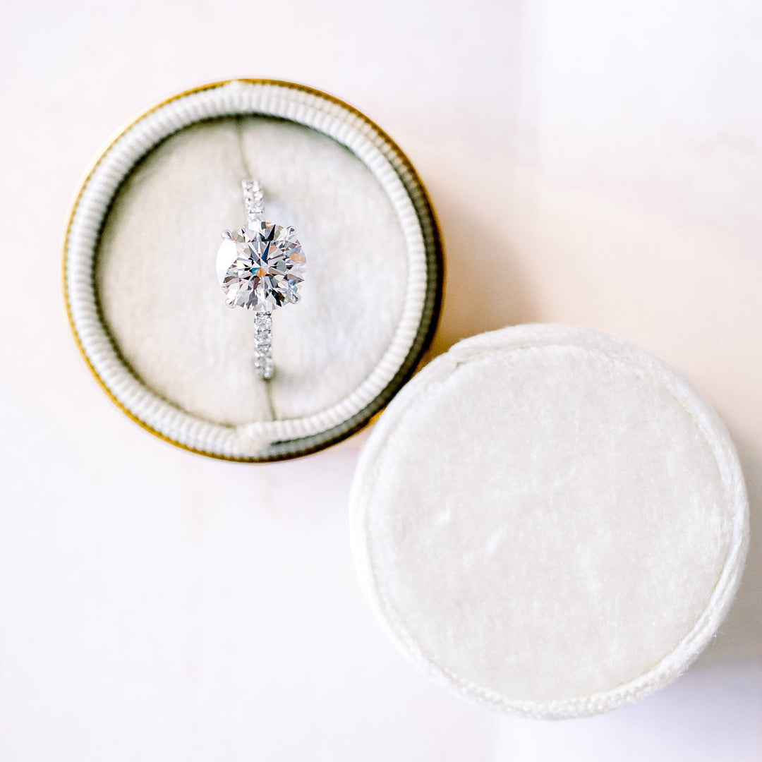 1.50CT Round Brilliant Cut Moissanite Pave Diamond Engagement Ring