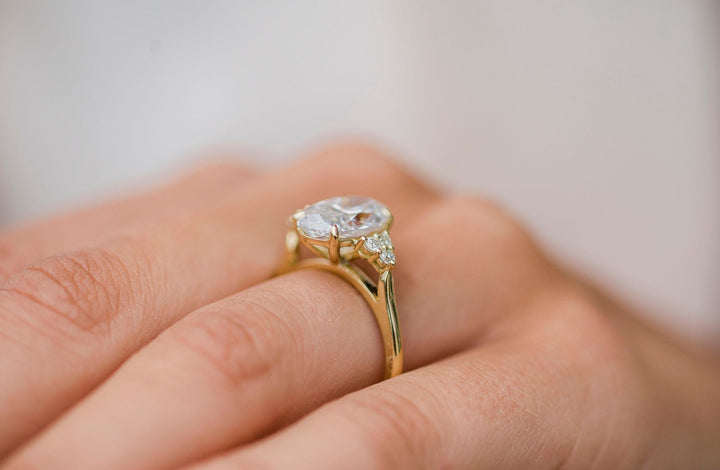 4 CT Oval cut Four Prong Moissanite Engagement Ring