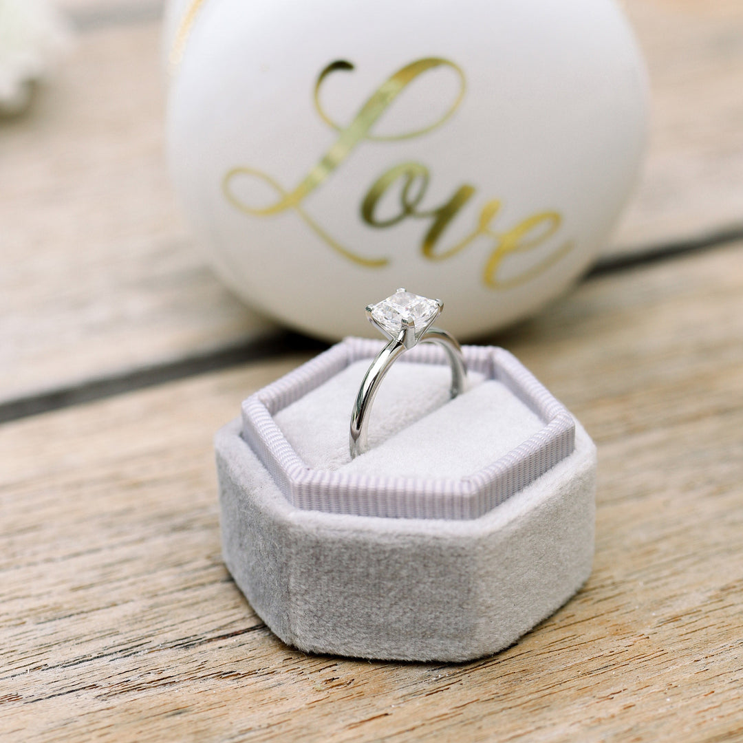 1.75ct Princess Cut Moissanite Diamond Classic Solitare Engagement Ring