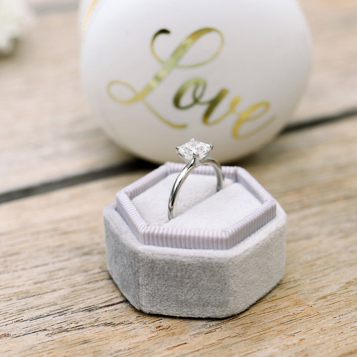 1.75ct Princess Cut Moissanite Diamond Classic Solitare Engagement Ring