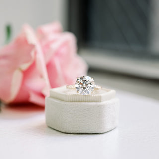 1.50CT Round Brilliant Cut Moissanite Pave Diamond Engagement Ring