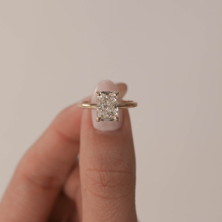 1.70ct Radiant Cut Moissanite Solitaire Diamond Engagement Ring