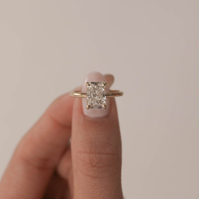 1.70ct Radiant Cut Moissanite Solitaire Diamond Engagement Ring