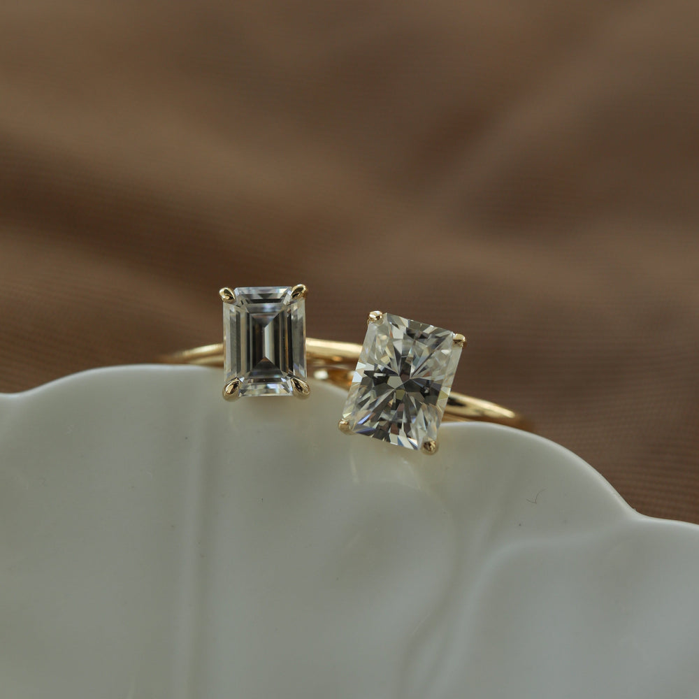 1.70ct Radiant Cut Moissanite Solitaire Diamond Engagement Ring