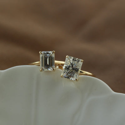 1.70ct Radiant Cut Moissanite Solitaire Diamond Engagement Ring