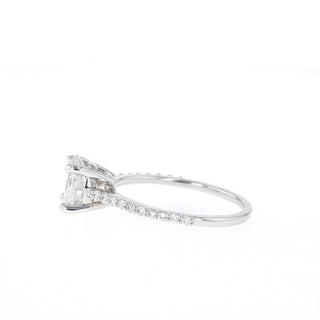 1.20CT Oval Moissanite Pave Diamond Engagement Ring