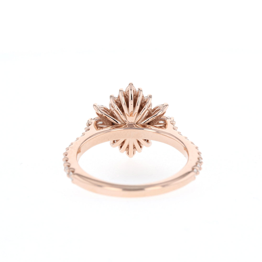 1.20CT Oval Cluster Moissanite Halo Diamond Engagement Ring