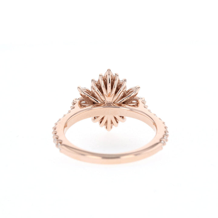 1.20CT Oval Cluster Moissanite Halo Diamond Engagement Ring