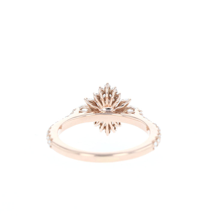 1.0CT Marquise Cut Cluster Moissanite Diamond Engagement Ring