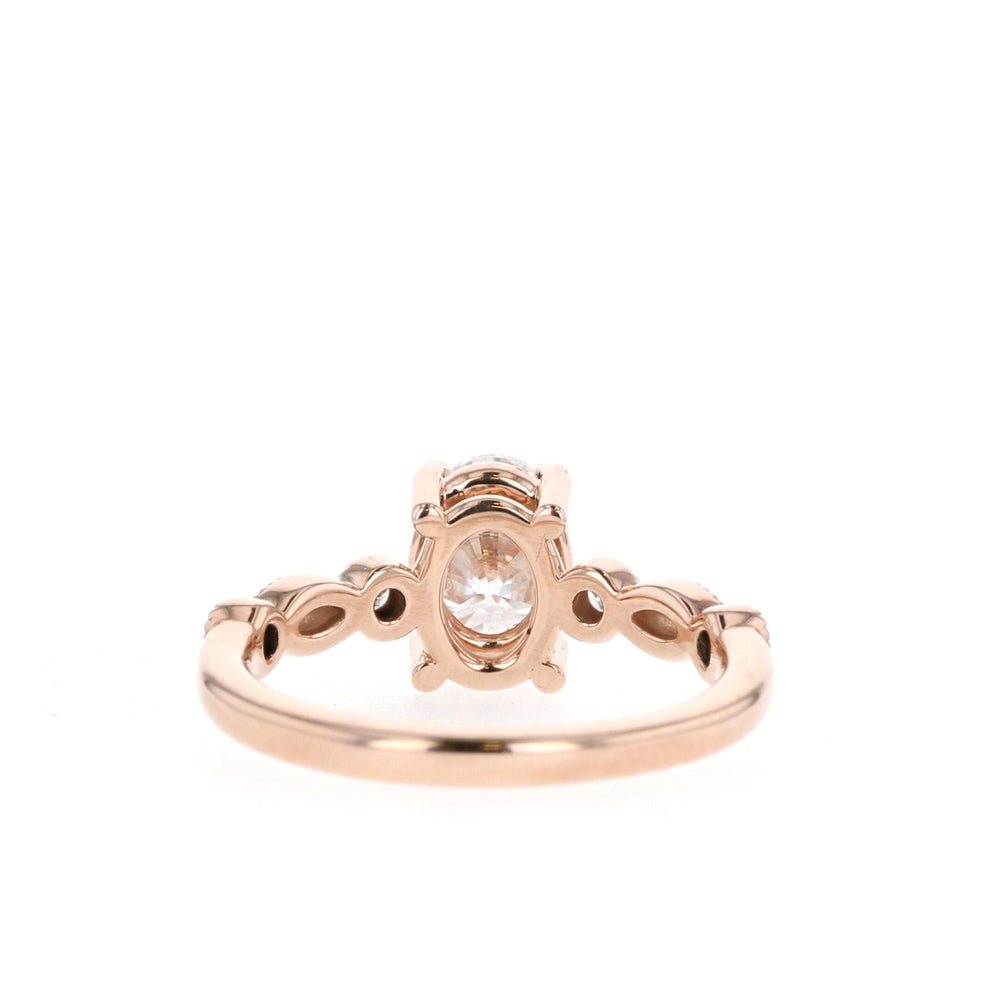 2.5CT Oval Moissanite Unique Pave Diamond Engagement Ring