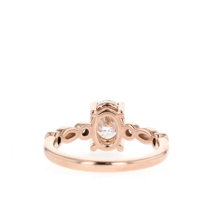 2.5CT Oval Moissanite Unique Pave Diamond Engagement Ring