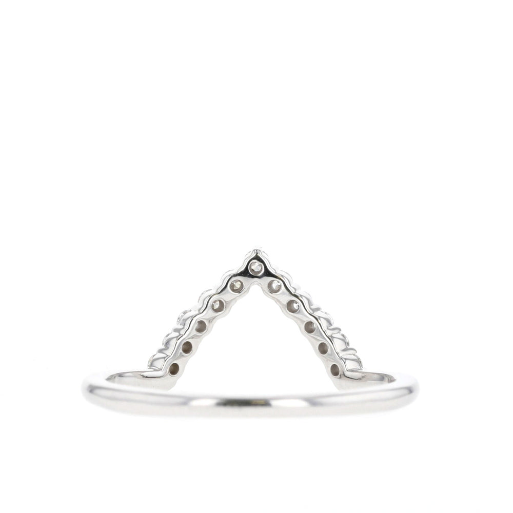 0.20ct Round Cut Moissanite Diamond Chevron Wedding Band