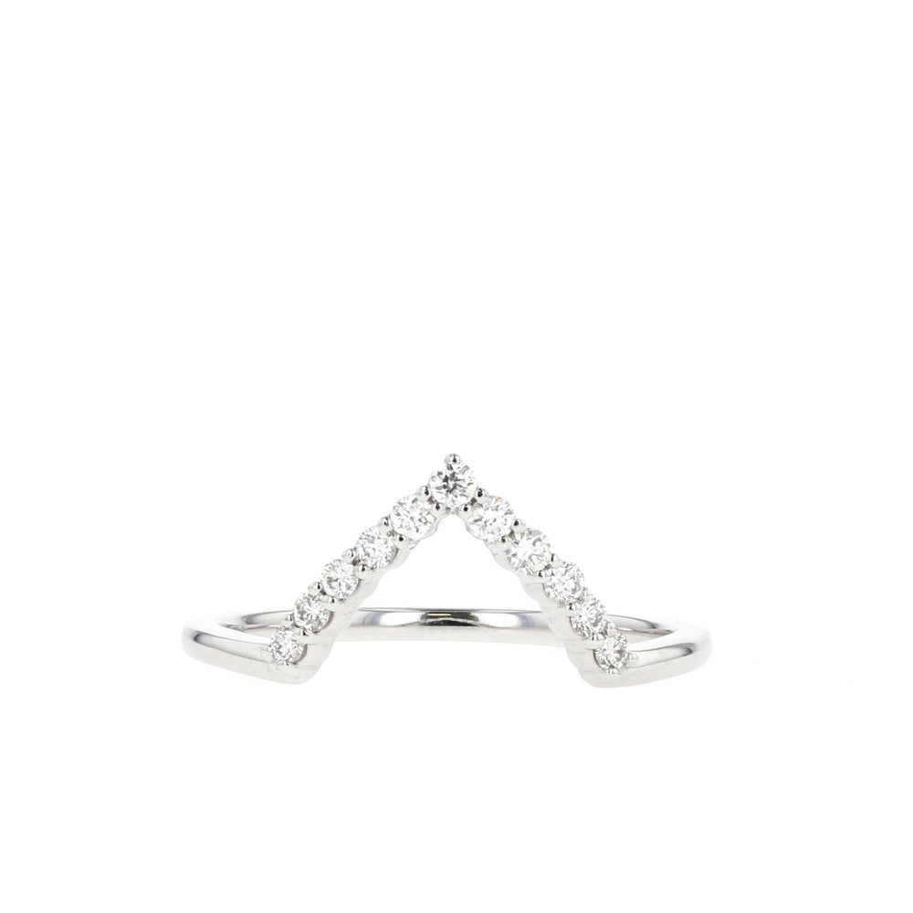 0.20ct Round Cut Moissanite Diamond Chevron Wedding Band