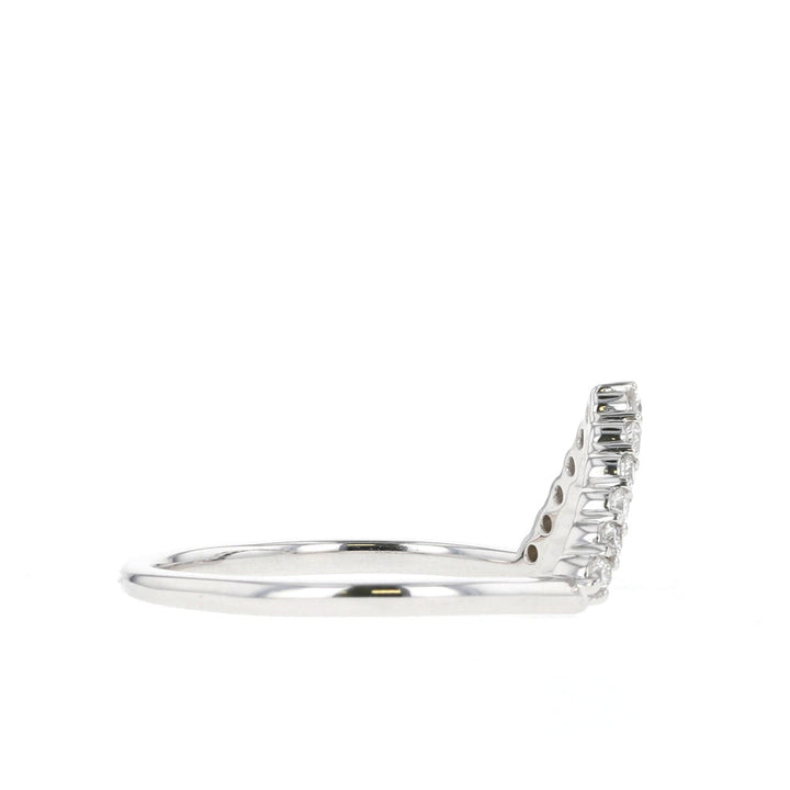 0.20ct Round Cut Moissanite Diamond Chevron Wedding Band