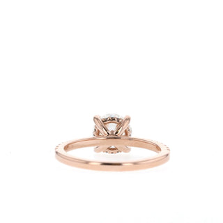 1.30CT Round Moissanite Hidden Halo Diamond Engagement Ring