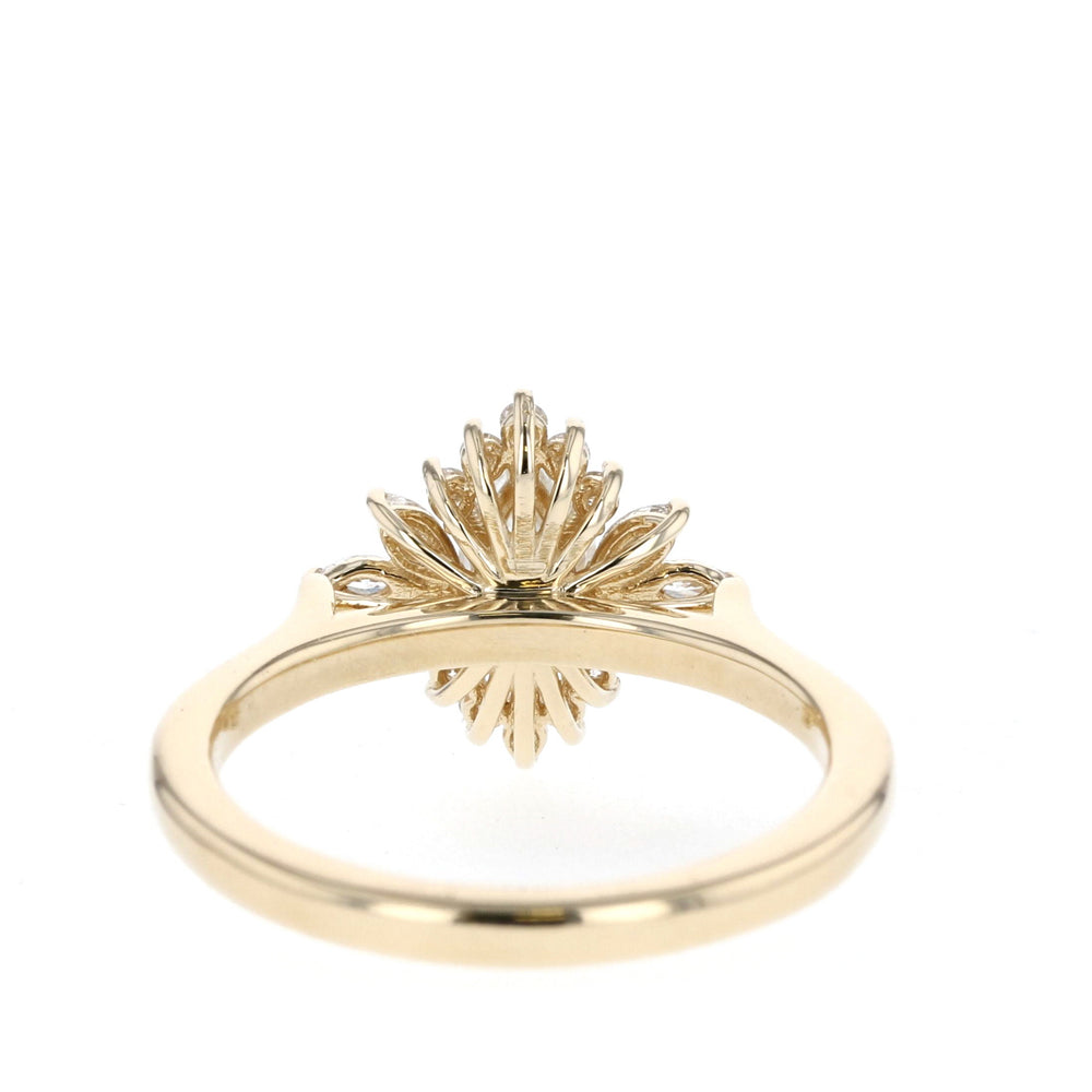 1.0CT Marquise Cut Cluster Moissanite Diamond Engagement Ring