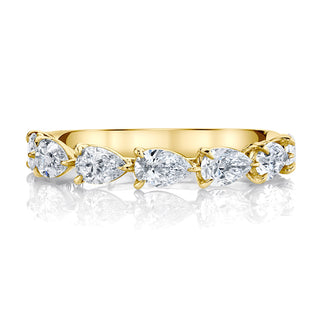 1.11ct Pear Cut Moissanite Full Eternity Diamond Engagement Ring
