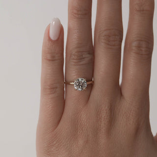 1.5ct Round Moissanite Solitaire Diamond Engagement Ring