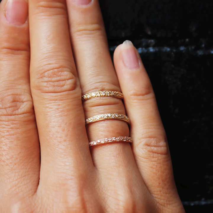 Round Brilliant  Cut Half Eternity Wedding Band