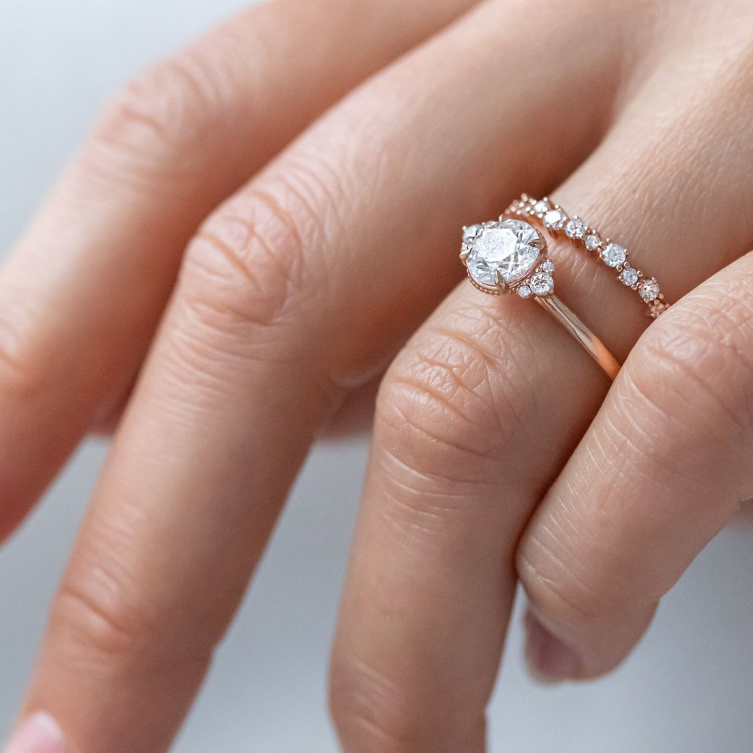 1.50ct-2.50ct Round Cut Vintage Inspired Moissanite Diamond Engagement Ring