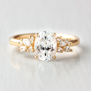 1.93 CT Oval Cut Moissanite Engagement Ring