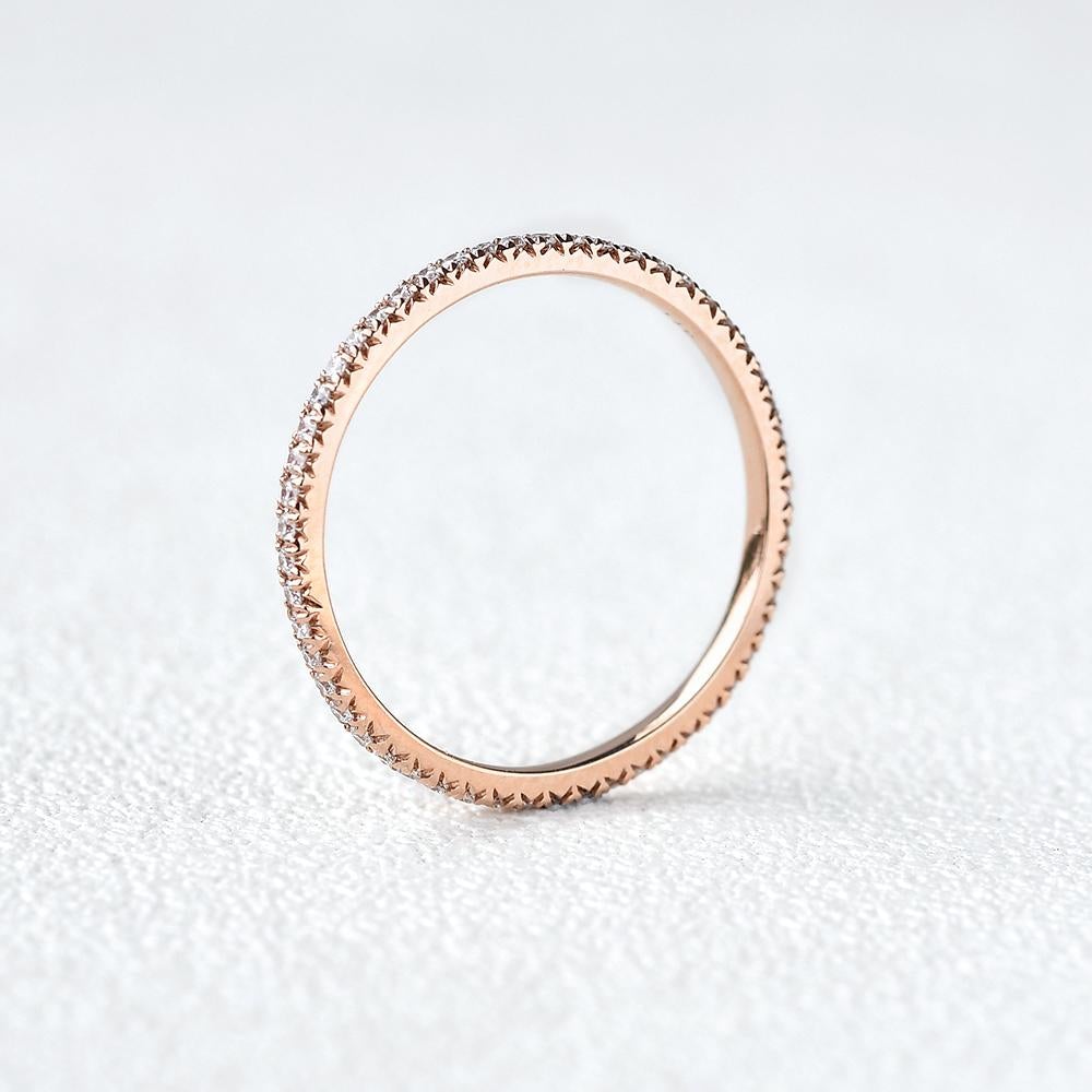 0.40CTW Round Brilliant Cut Moissanite Full Eternity Wedding Band