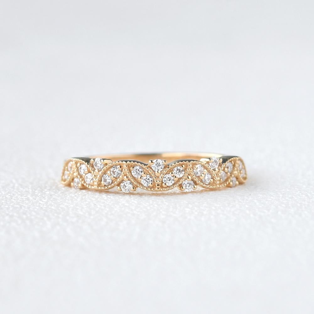 0.39CTW Round Brilliant Cut Moissanite Bridal Stack Wedding Band
