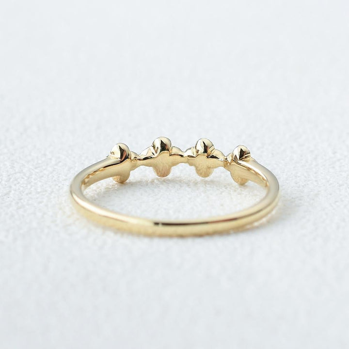 0.12CTW Round Brilliant Cut Moissanite Unique Wedding Band