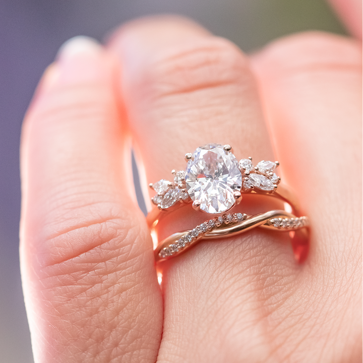 1.33 CT Oval Cut Moissanite Engagement Ring