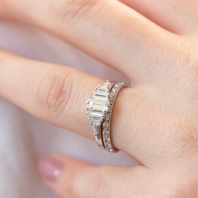 Round Brilliant  Cut Half Eternity Wedding Band