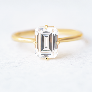 2.30 CT Emerald Cut Moissanite Engagement Ring