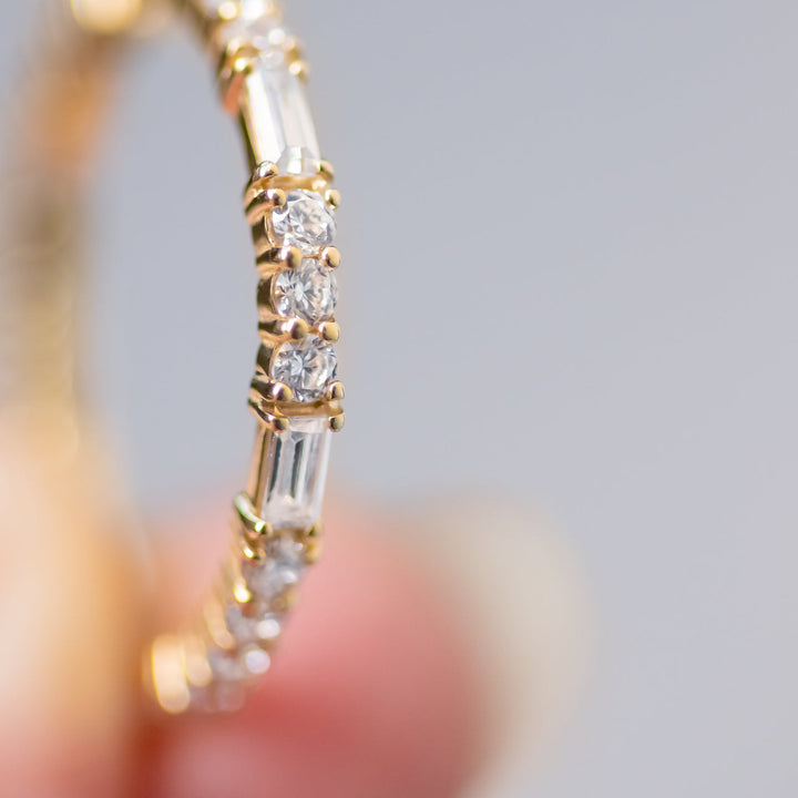 Round and Baguette Cut Full Eternity Wedding Band