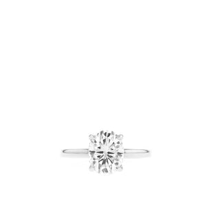 1.20CT Oval Moissanite Hidden Halo Diamond Engagement Ring