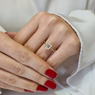 1.80CT Emerald Cut Diamond Moissanite Engagement Ring