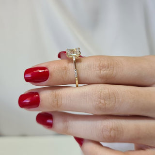 1.80CT Emerald Cut Diamond Moissanite Engagement Ring
