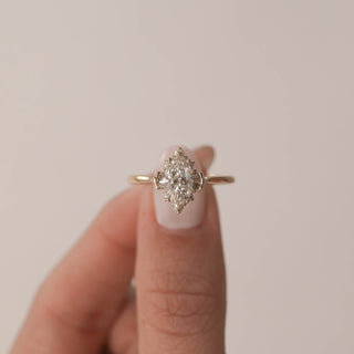 0.75CT Marquise Cluster Moissanite Unique Diamond Engagement Ring
