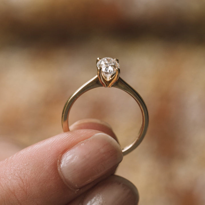 Oval cut Moissanite Engagement Ring